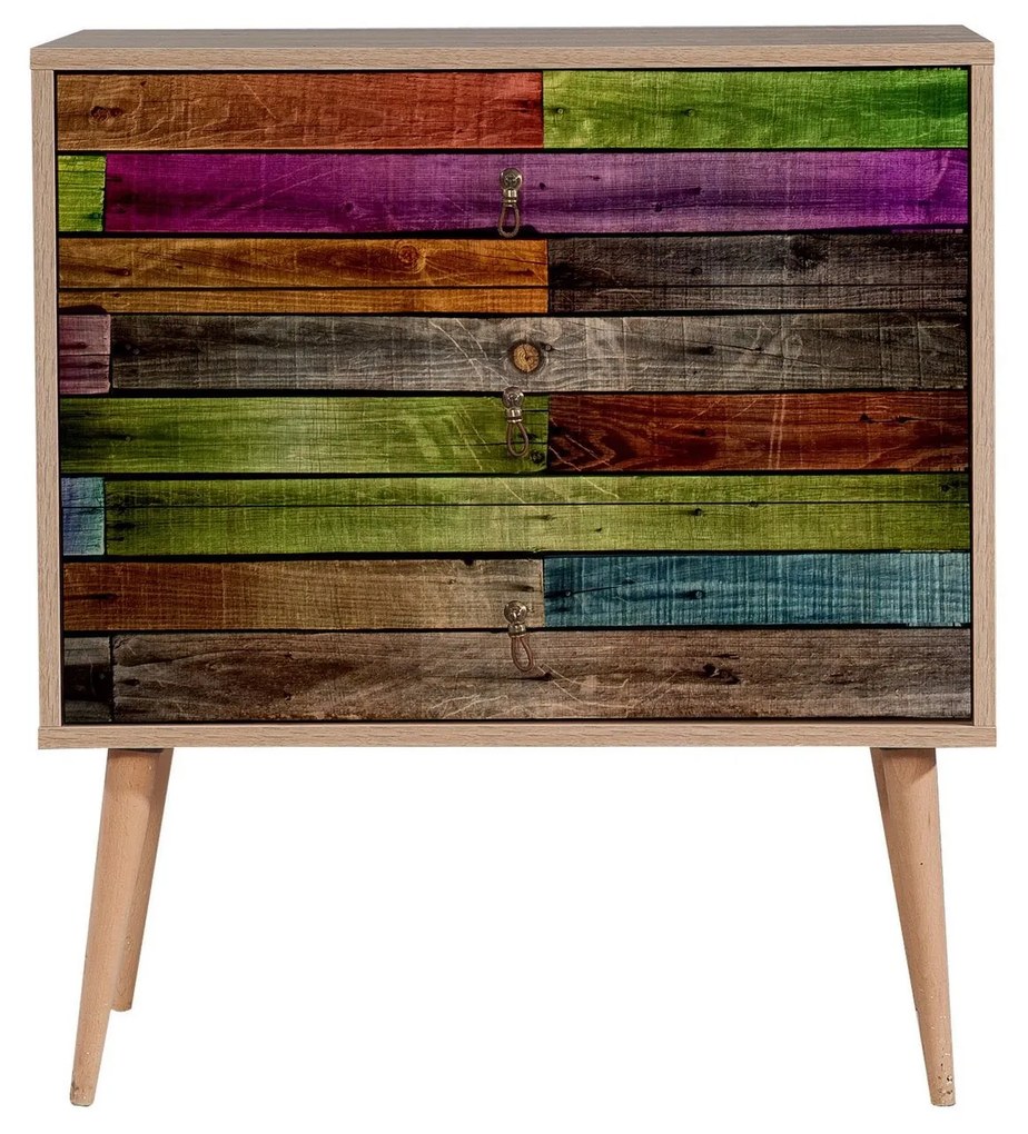 Cômoda Trio – Carvalho Sonoma – 80x90x40 cm