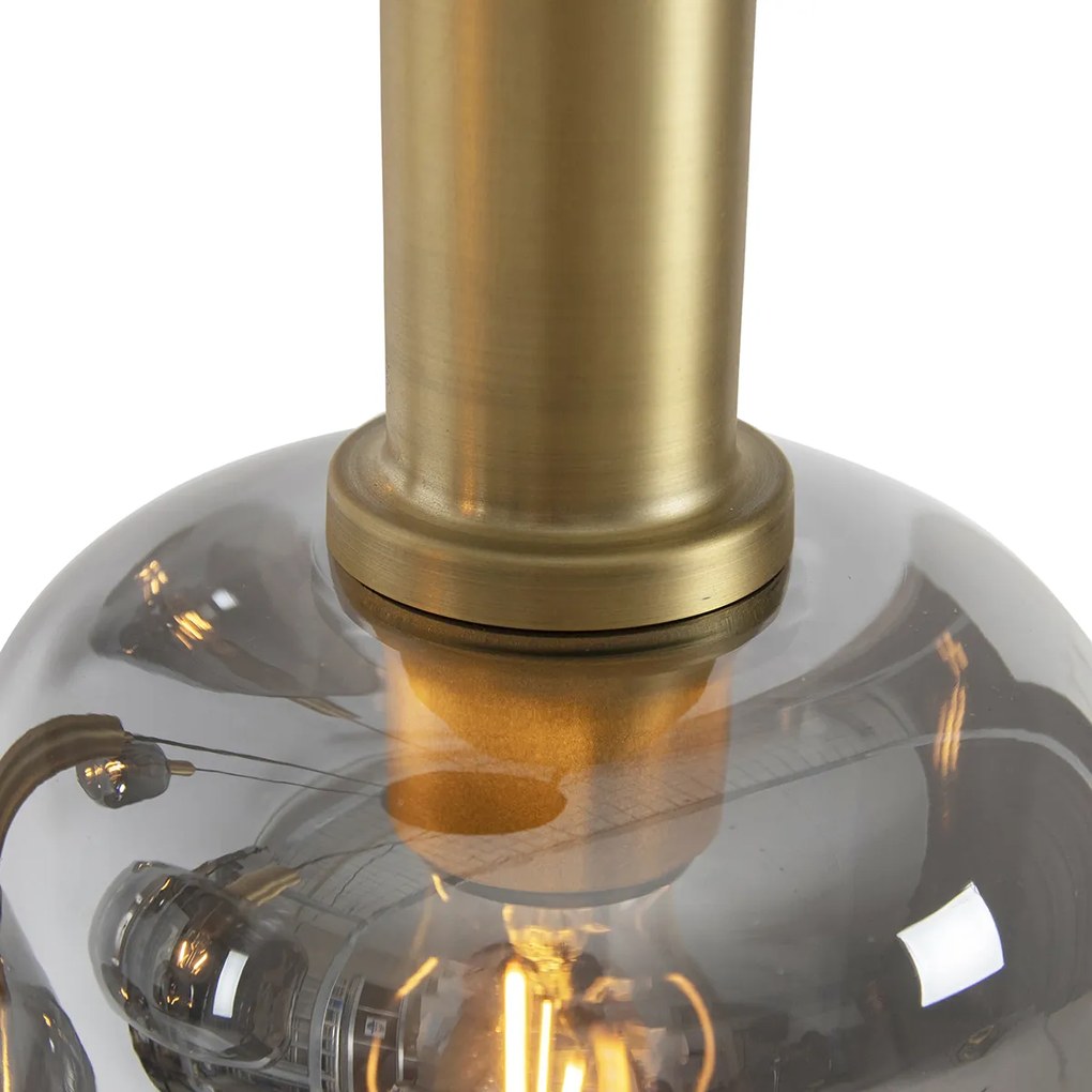 LED Candeeiro de suspensão inteligente preto com dourado e vidro fumê incl. 5 Wifi A60 - Zuzanna Moderno