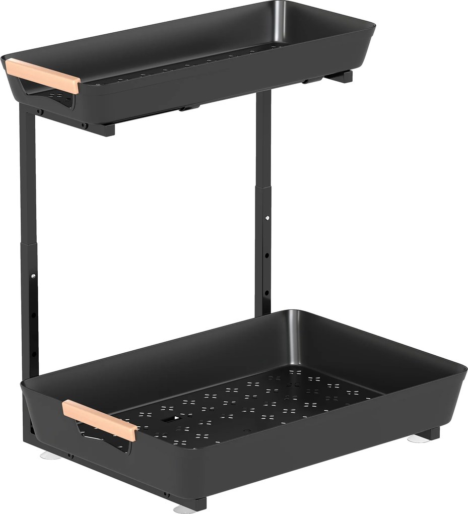 HOMCOM Estante de cozinha, estante de pé ajustável com 2 cestos, bar de café 40 x 30 x 33,5-42 cm | Aosom Portugal