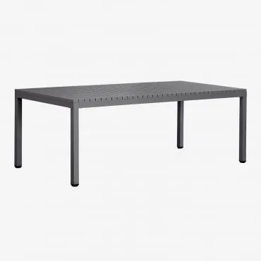 Rectangular Garden Table 210x100 Cm In Marti Aluminum Cinza Grafito - Sklum