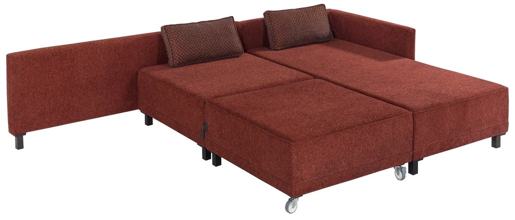 Sofá-Cama de Canto Matris – Vermelho Claret – 285x90x192 cm