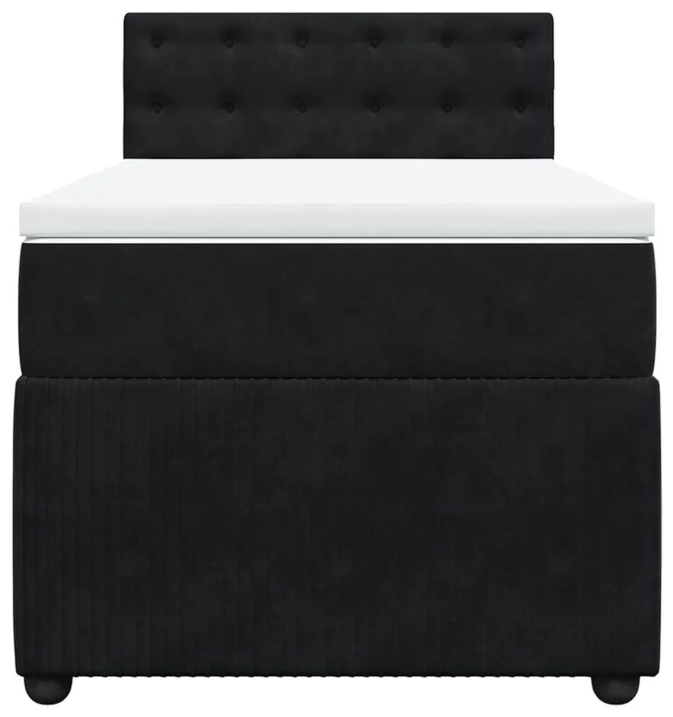 Cama com molas/colchão 100x200 cm veludo preto