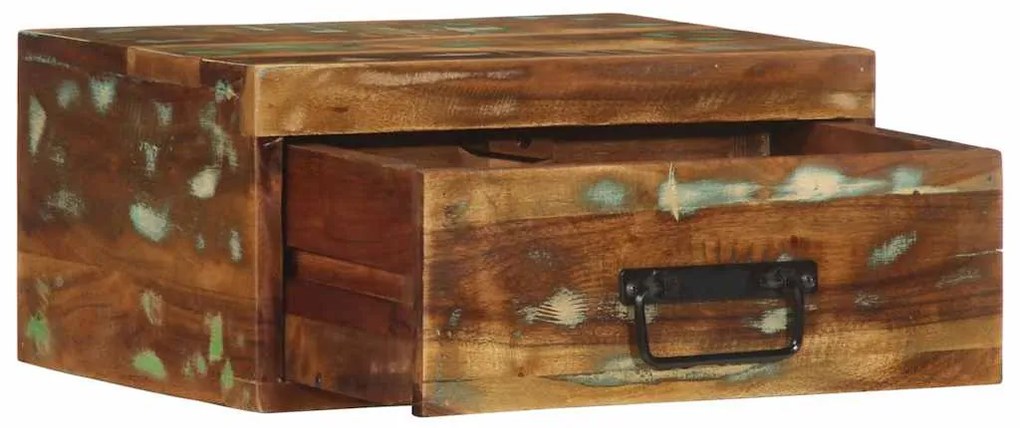 Mesa de cabeceira de parede madeira recuperada maciça