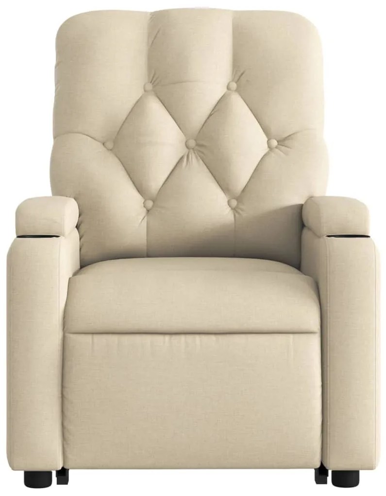 Poltrona elevatória de massagens tecido cor creme