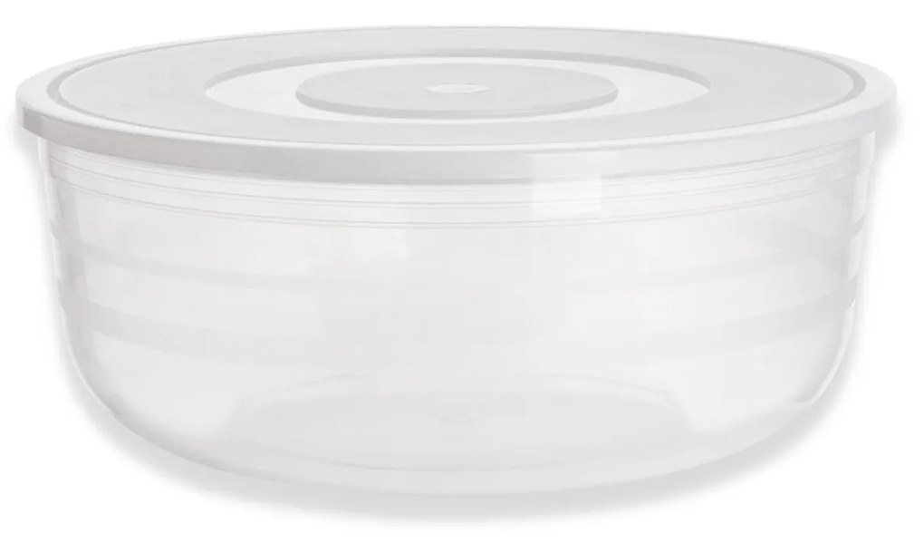 Caixa Hermética Ding Redonda Tampa Branco 1900ml 20.5X8cm