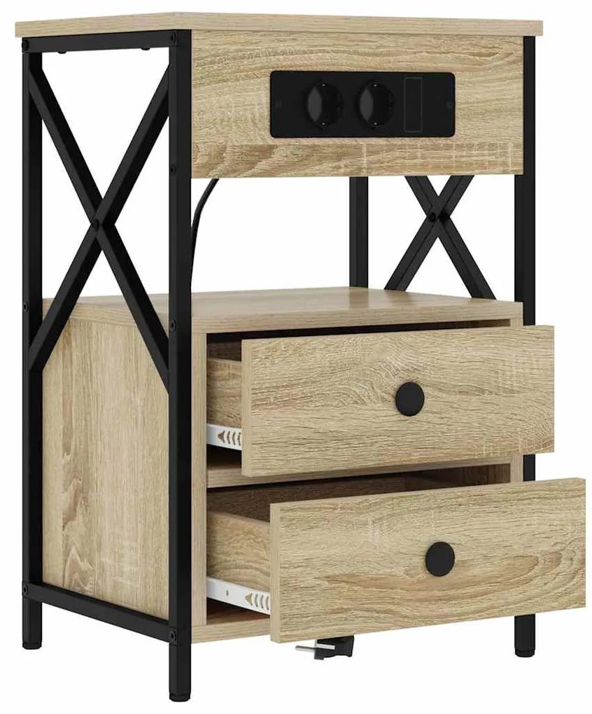 Armário de Cabeceira 2 pcs Carvalho sonoma 40 x 31 x 60 cm
