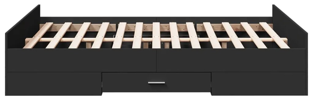 Estrutura cama c/ gavetas 120x190 cm derivados de madeira preto