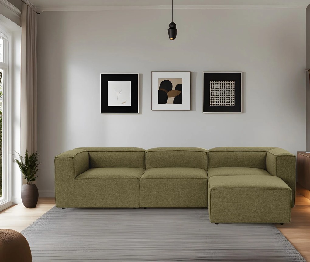 Sofá de Canto Fora – Verde – 296x66x185 cm