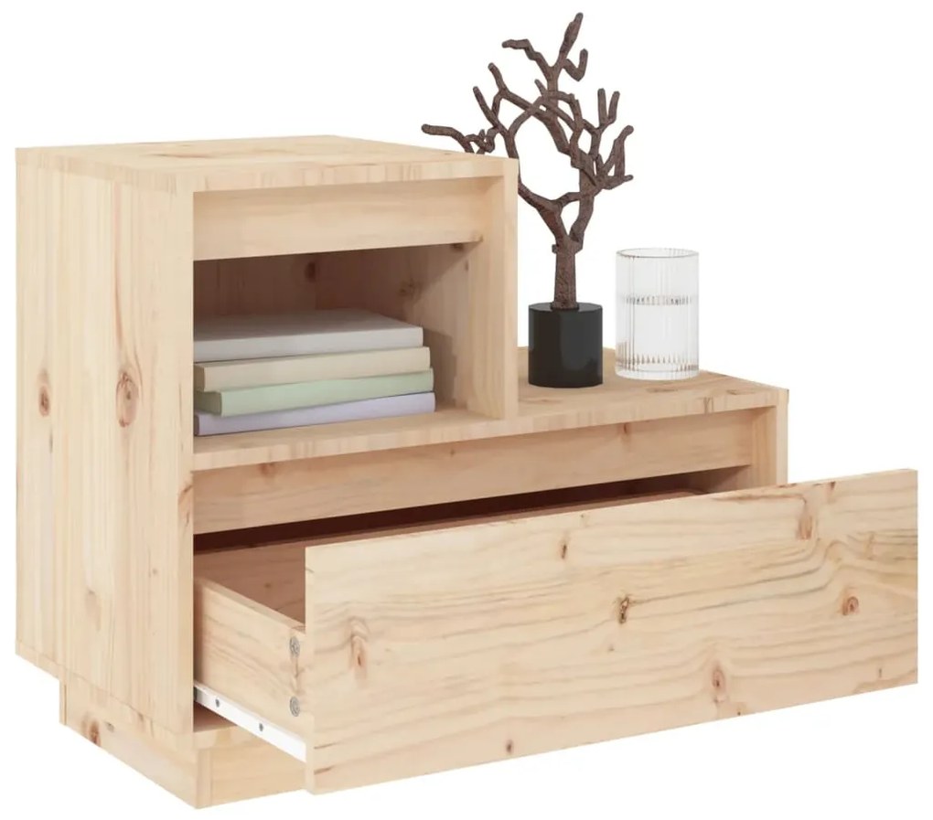 Mesa de cabeceira 60x34x51 cm madeira de pinho maciça