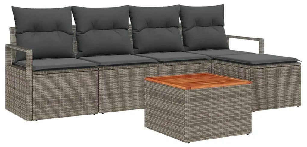 Conjunto de Sofás de Jardim 6 pcs Cinzeto Grande