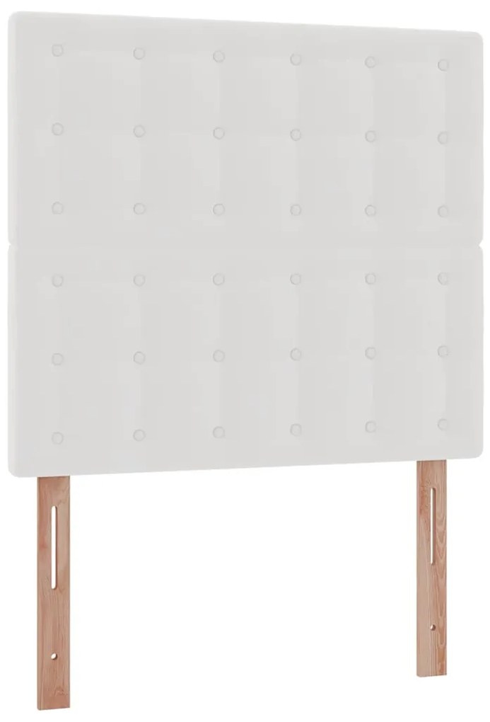 Cama otomana com colchão 90x200 cm couro artificial branco