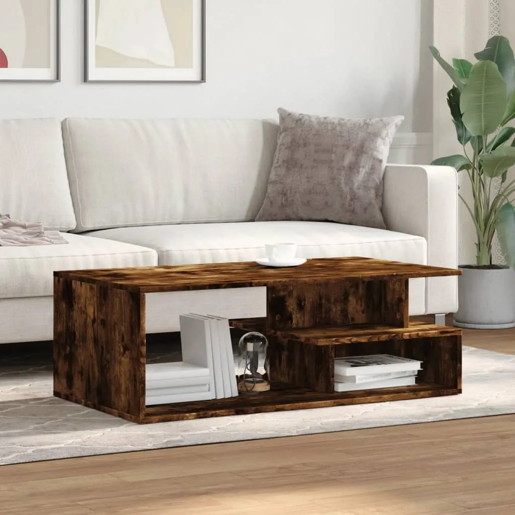 Mesa de centro 102x55x35 cm derivados madeira carvalho fumado