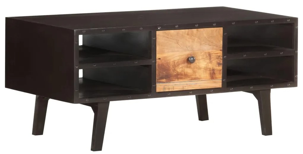 Mesa de centro 100x50x45 cm madeira recuperada maciça