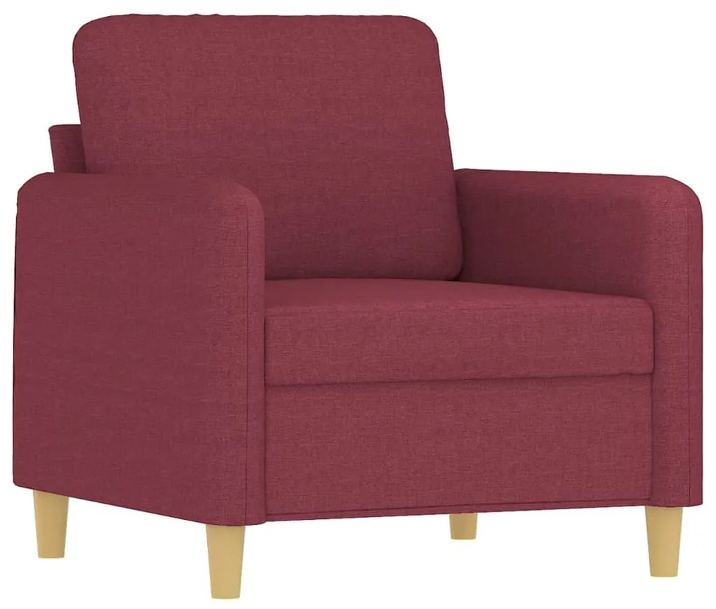 4 pcs conjunto de sofás com almofadões tecido vermelho tinto