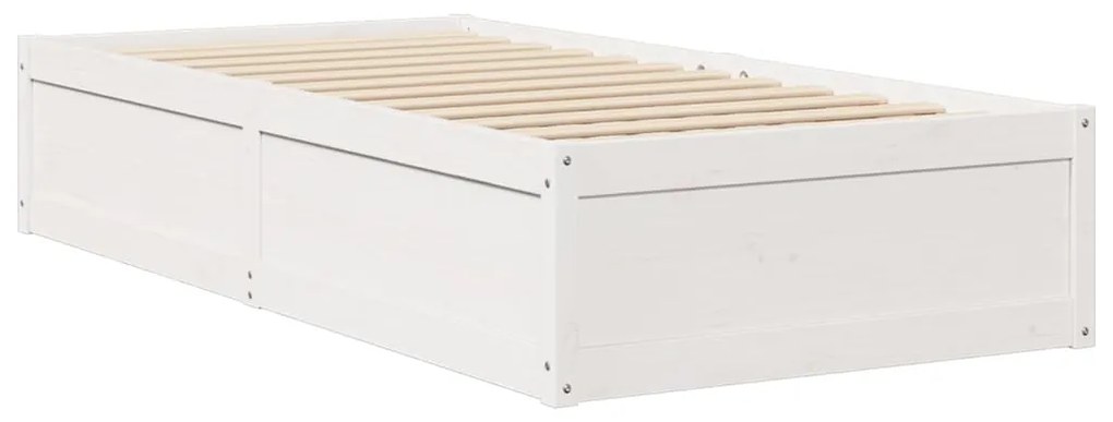 Cama sem colchão 90x200 cm madeira de pinho maciça branco