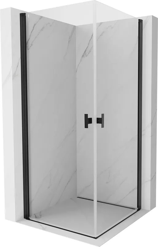 Mexen Mist-B Cabina de duche Duo com porta de abrir 90 x 90 cm, transparente, preto - 8A2-090-090-70-00