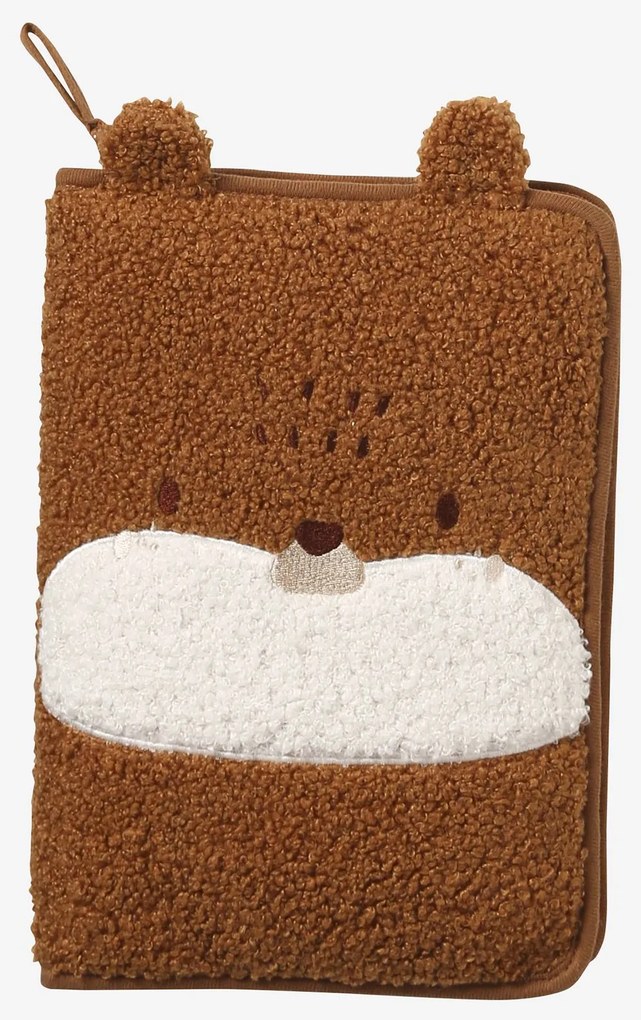 Capa para boletim de saúde, em sherpa, TEDDY BEAR noz pecã