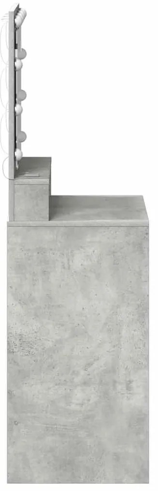 Mesa de Maquilhagem com Luzes LED em Cinzento Betão 50x41x135 cm