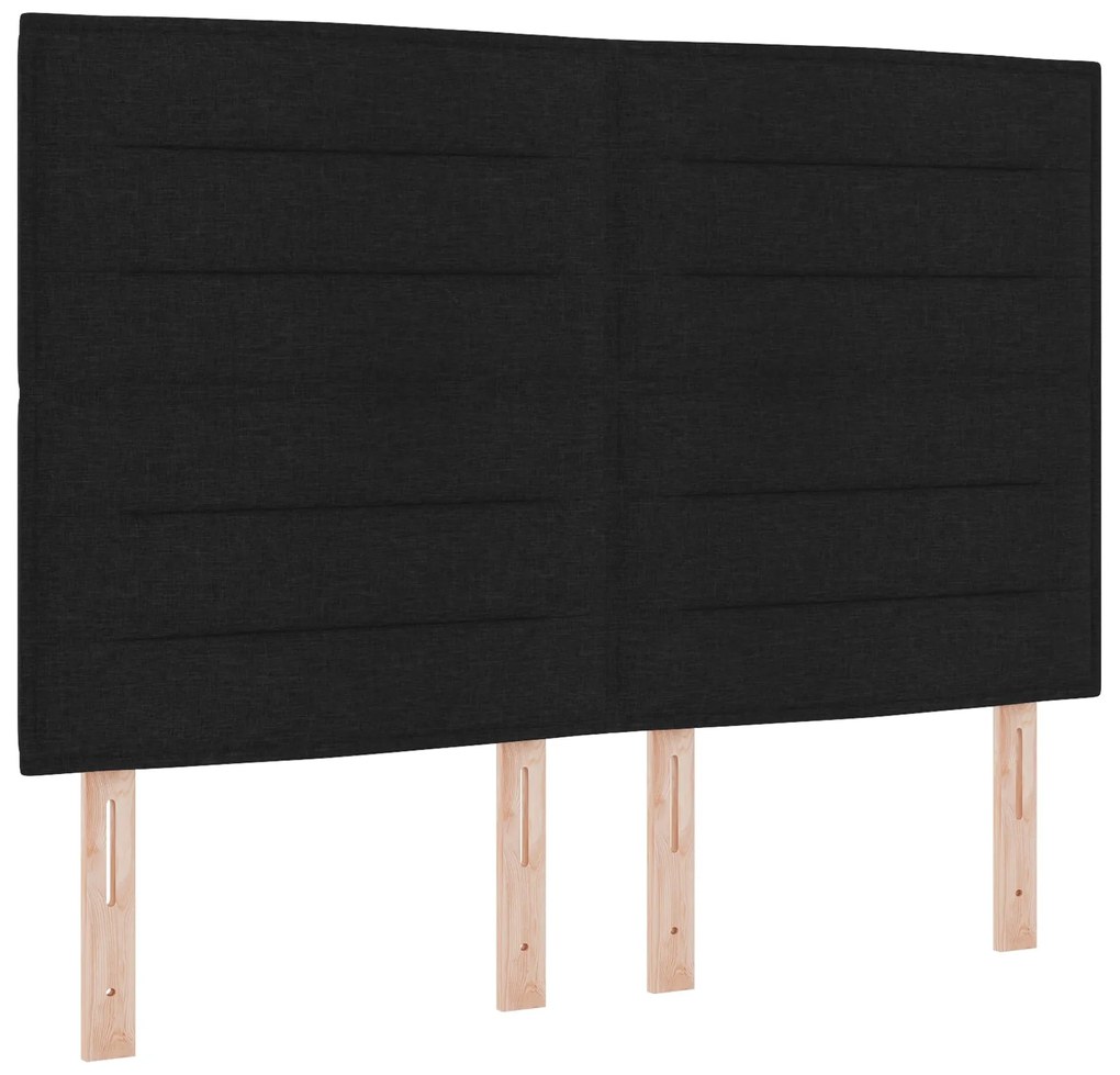 Cama Box com Colchão & Banco Preto 160x200 cm Tecido