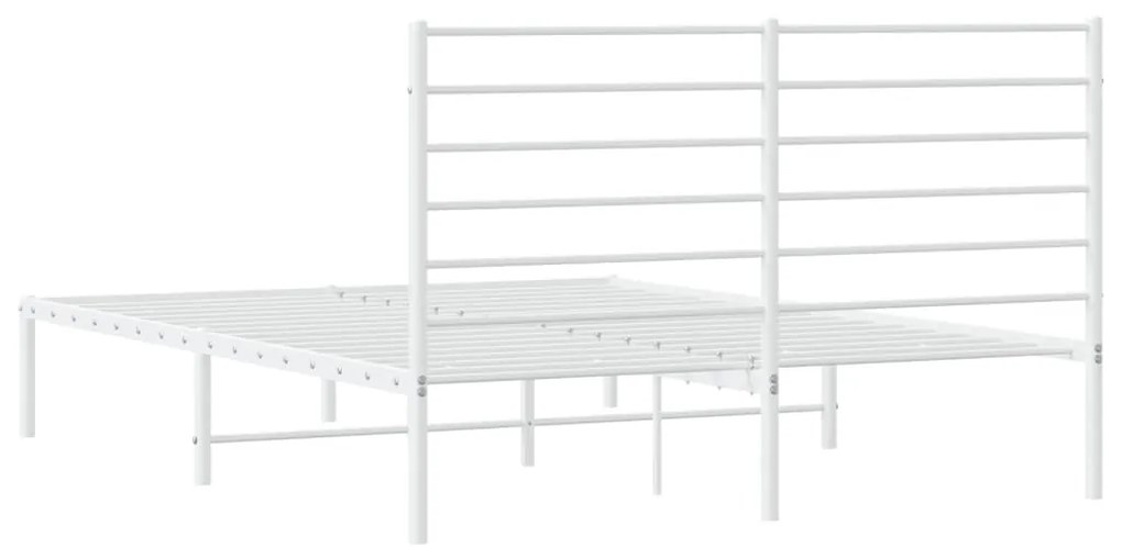 Estrutura de cama com cabeceira 160x200 cm metal branco