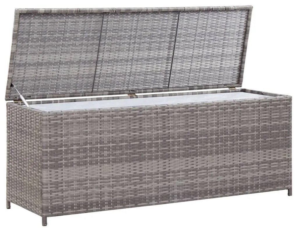 Caixa de arrumação para jardim 120x50x60 cm vime PE cinzento
