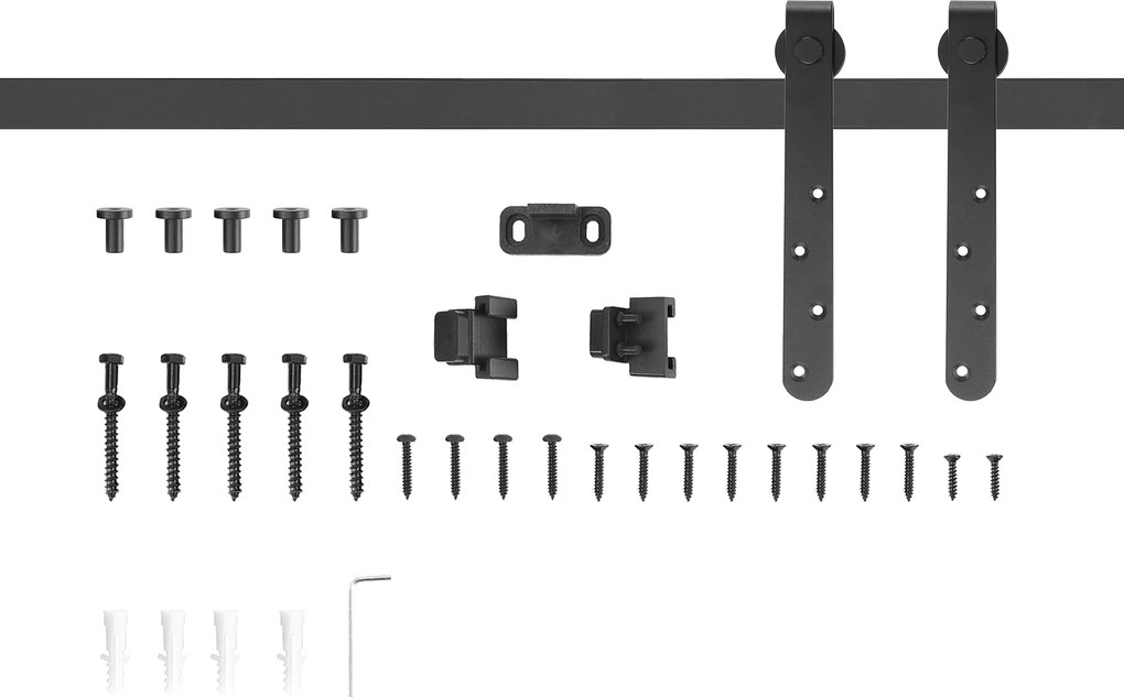 Kit de porta de correr com sistema de encaixe (MÓVEL NÃO INCLUIDO), com porta de 20-25 mm de espessura, largura máxima de 0,9 m e carga máxima de 20 k