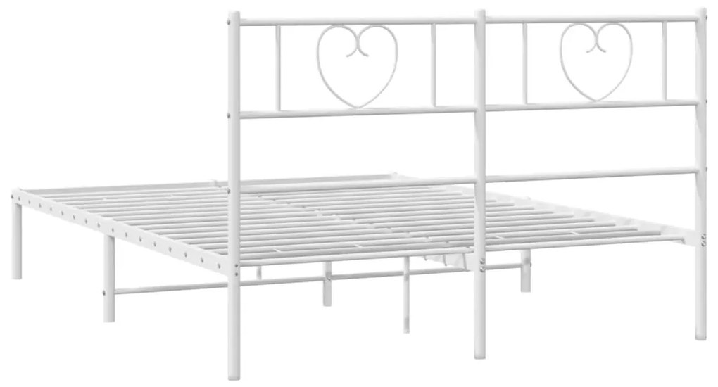 Estrutura de cama com cabeceira 120x190 cm metal branco