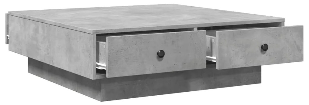 Mesa de centro 90x90x28 cm contraplacado cinzento cimento
