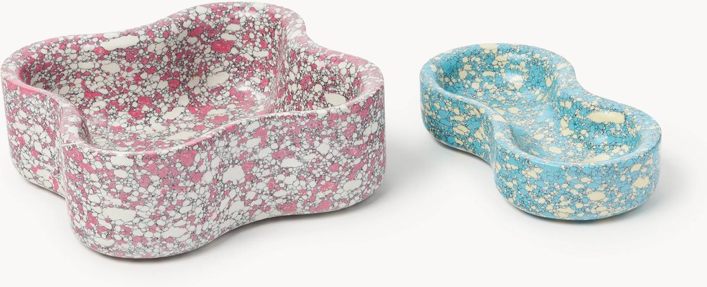 Taças decorativas em mármore artificial Elara, conjunto de 2