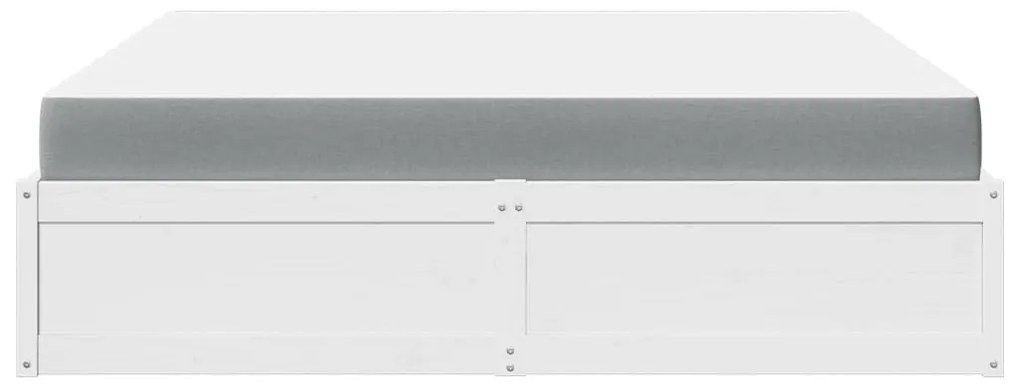Cama com colchão 180x200 cm pinho maciço branco