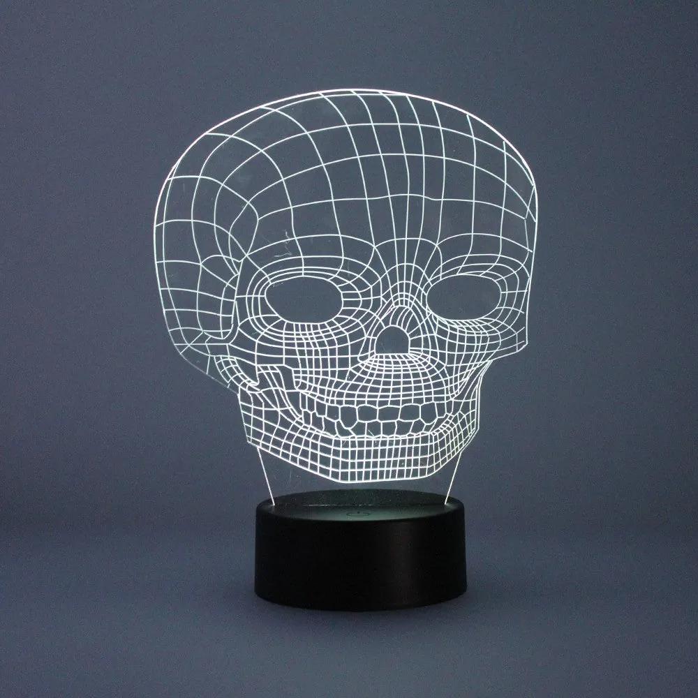 Skull 3D Halloween Table Lamp