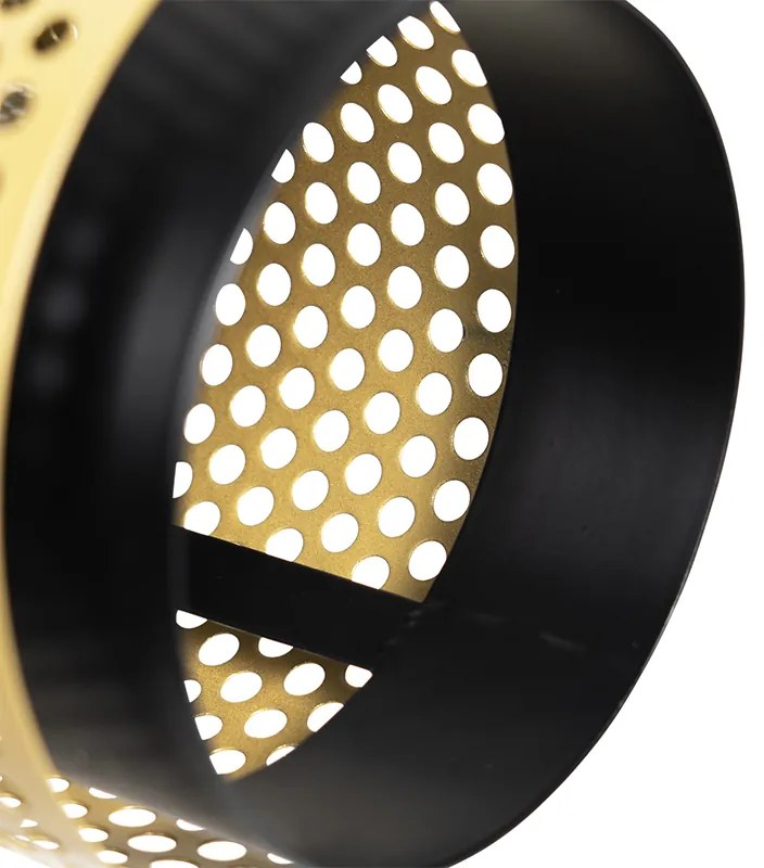 Candeeiro de mesa industrial preto com dourado - Kayden