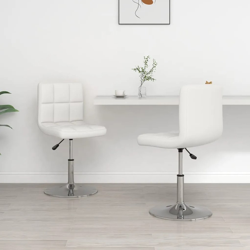 Cadeiras de jantar 2 pcs couro artificial branco