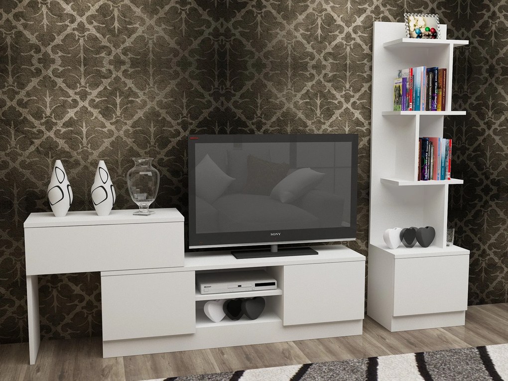 Unidade de TV Team – Branco – TV Stand: 120x38x29,5 cm