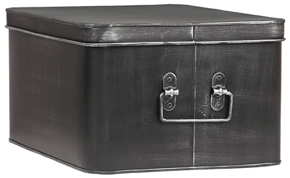 436671 LABEL51 Caixa de arrumação Media 35x27x18 cm XL preto antigo
