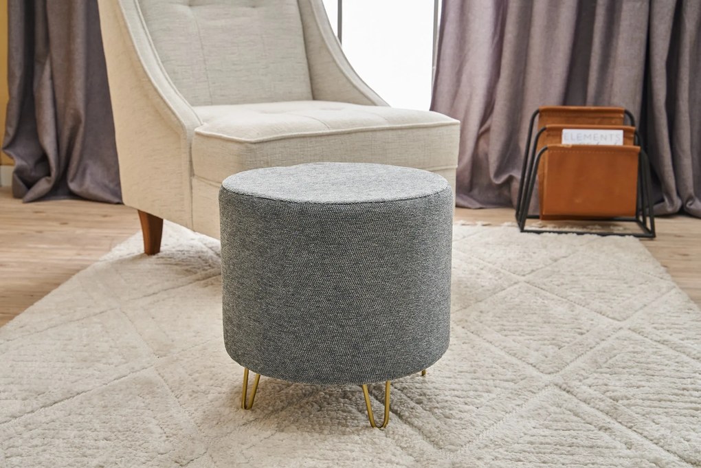 Pouffe Asmara Gabbana – Cinzento – 40x40x40 cm