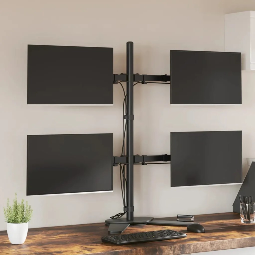 358009 vidaXL Suporte para monitor VESA 75/100 mm aço preto