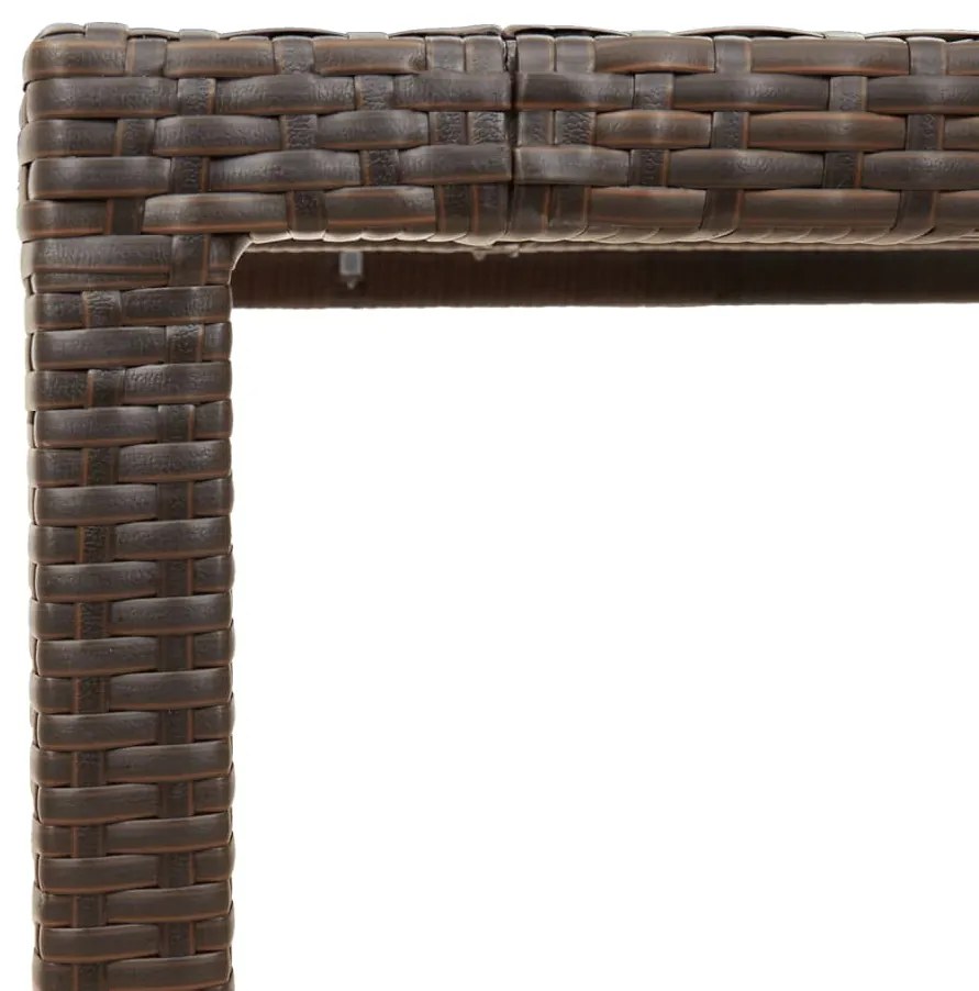 Mesa de jardim com tampo de vidro 190x90x75 cm vime PE castanho