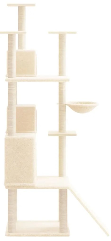 Árvore p/ gatos c/ postes arranhadores sisal 175 cm cor creme