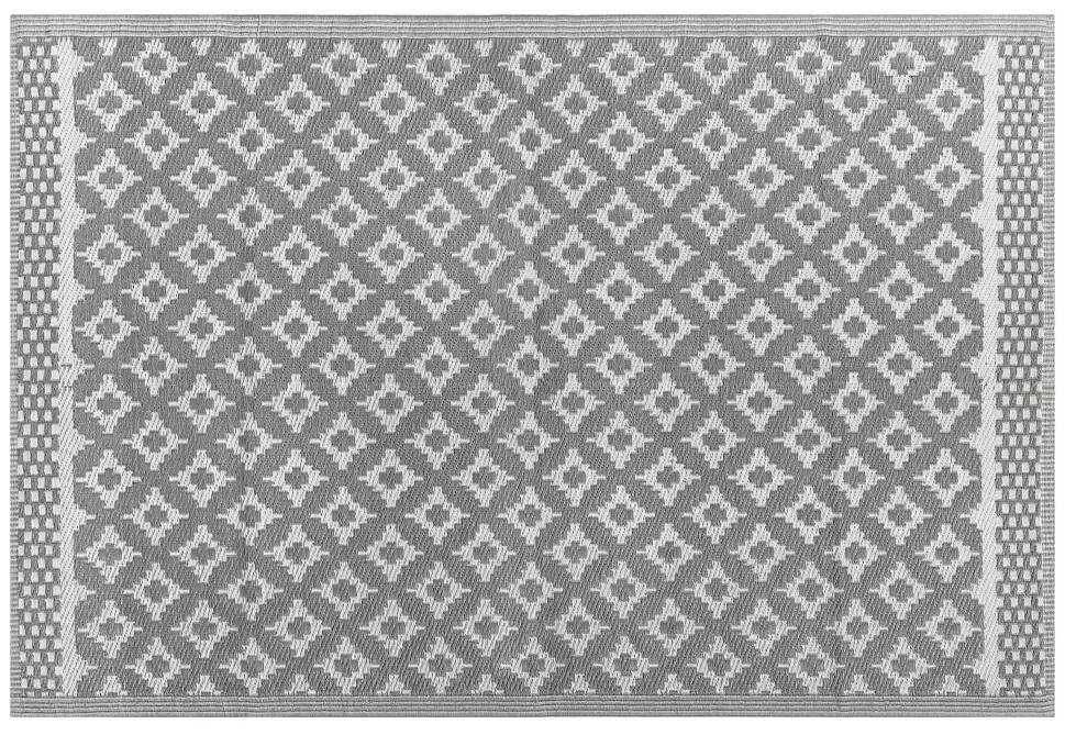 Tapete de exterior 120 x 180 cm padrão geométrico cinzento THANE Beliani