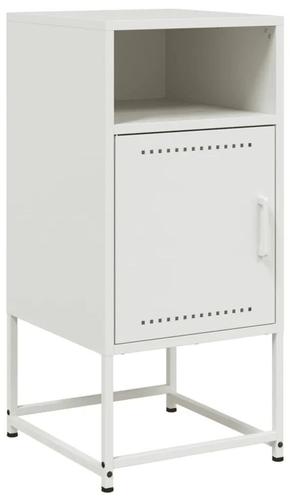Mesas de cabeceira 2 pcs 36x39x78 cm aço branco