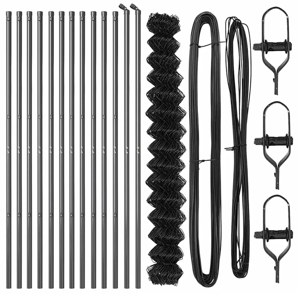 Conjunto de Postes de Cerca Cinzeto 1.6 x 25 m