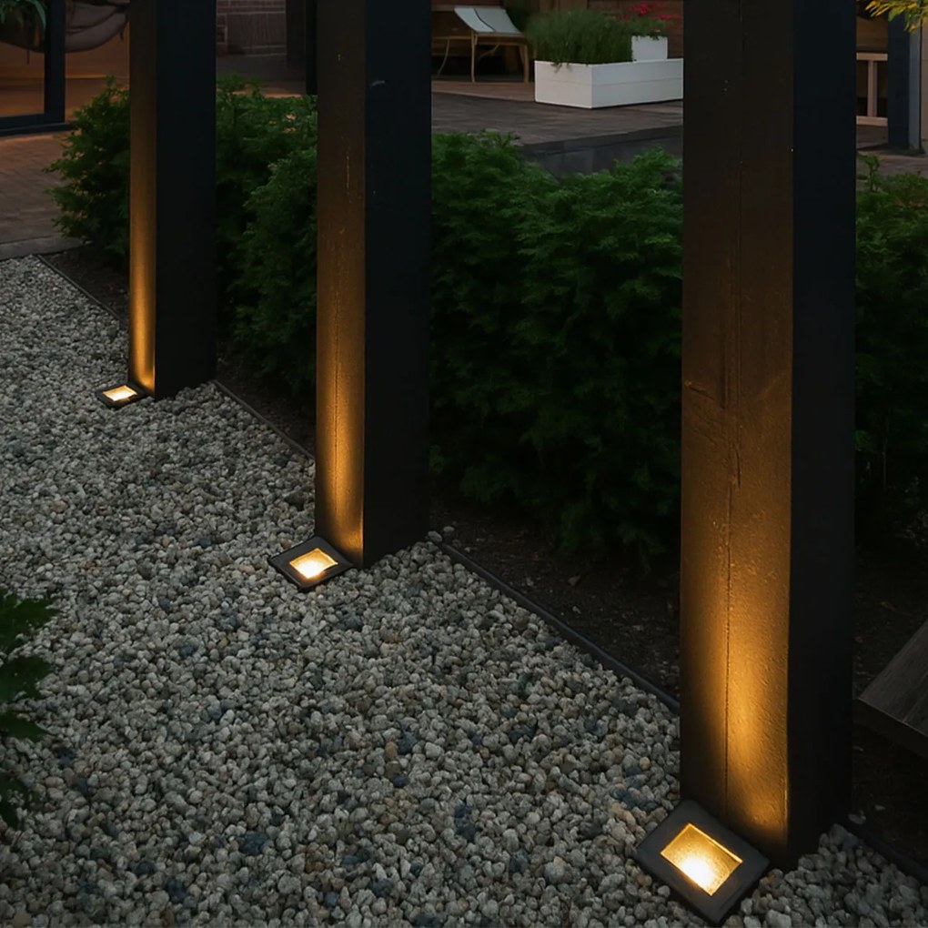 Foco de jardim moderno preto ajustável IP65 - Oneon