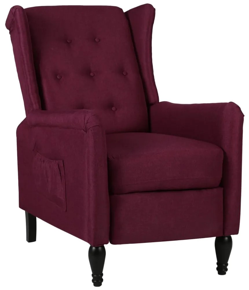 vidaXL Poltrona reclinável tecido roxo
