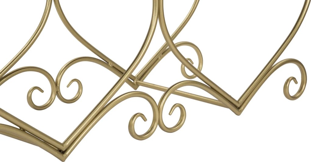 BANCO CORAÇÃO 105X37,5X51,5 CM DOURADO E CREME