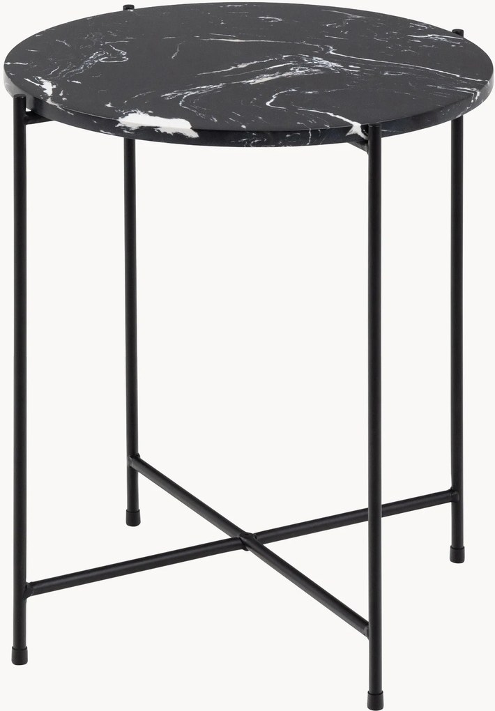 Mesa de apoio redonda com tampo em mármore Avila