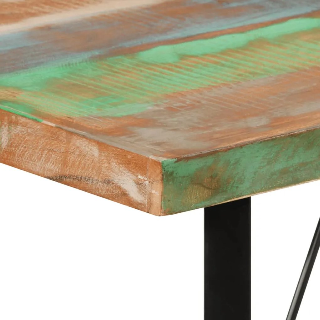 Mesa de bar 110x55x107 cm madeira recuperada maciça e ferro