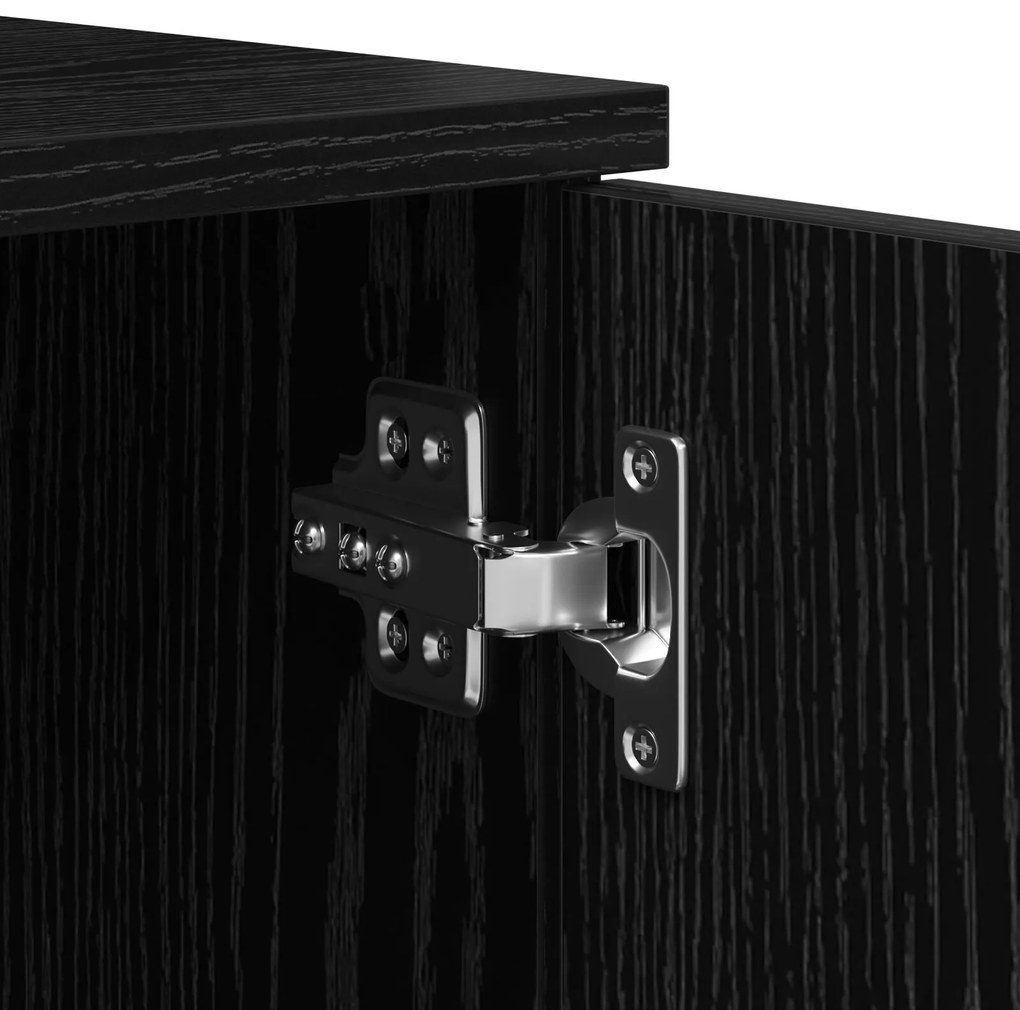 Estrutura de Cama Armazenamento em Carvalho Preto 100x200 cm