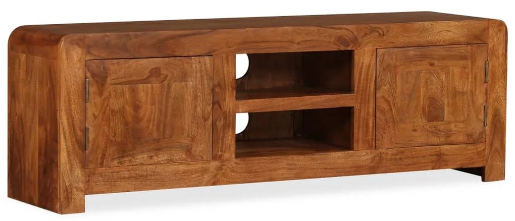 vidaXL Móvel TV madeira maciça c/ acabamento a mel 120x30x40 cm