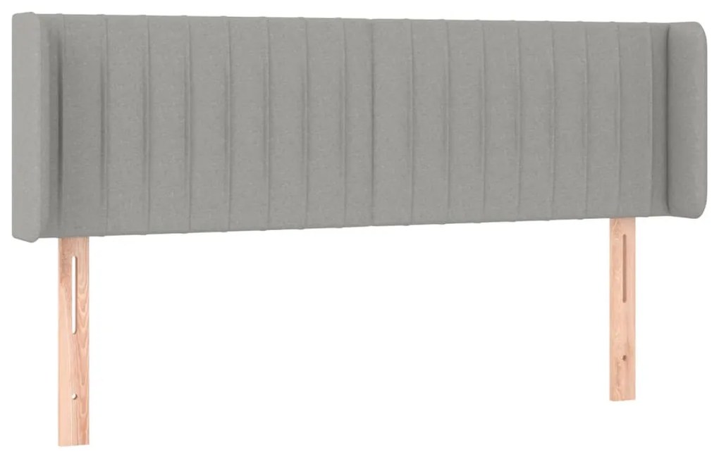 Cabeceira cama c/ luzes LED tecido 147x16x78/88 cm cinza-claro